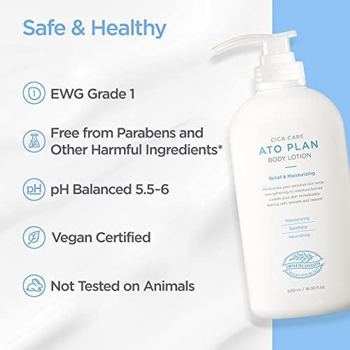 Someblossom Body Lotion Paraben-Free Unscented For Dry Skin With Cica, Hypoallergenic Korean Skincare Clean Beauty 17 Fl Oz Moi Hands & Body #TOP4