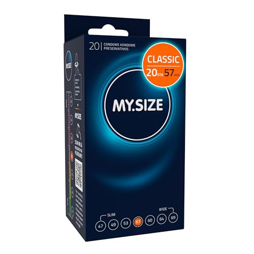 MY.SIZE Classic Kondome 57 mm Breite | 20 Stück Packung | extra dünn | gefühlsecht hauchzart | dünne 0 07 mm Wandstärke