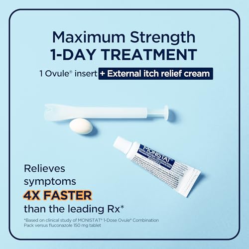 monistat 1 day yeast infection treatment for women 1 miconazole ovule insert amp external monistat anti-itch cream bundle
