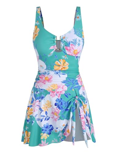 ZAFUL Women's U Wire Ring Swim Dress Swimsuit Tummy Control Swimdress One Piece Bathing Suit Skirt Swimwear2