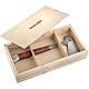 Handbeil, mit Ledergriff, inkl. hochwertiger Ledergürteltasche als Schneidschutz; in attraktiver Geschenk-Holzbox | 3555s001