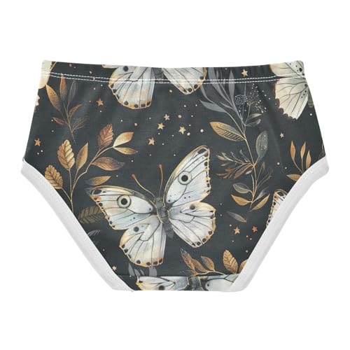 Vintage Butterfly Black Toddler Girls Panties, Girls Underwear Cotton, 2T–8 Years2