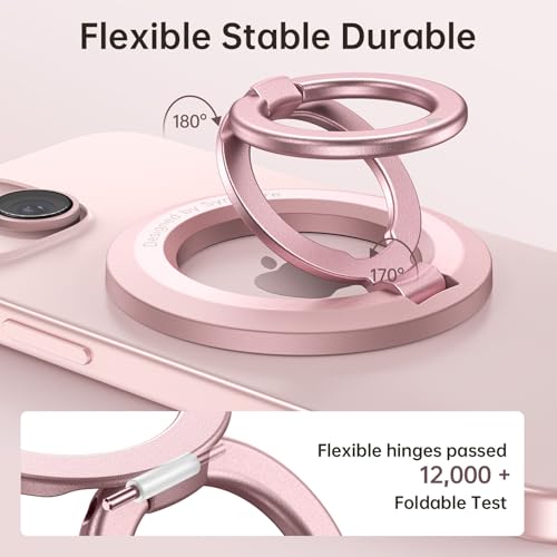 Image of SYNCWIRE Magnetic Phone Ring Holder, for MagSafe Phone Grip Stand Kickstand | Double-Sided Magnet, Removable Hands Free, Cell Phone Finger Grip, for iPhone 17 16 15 14 13 12 Pro Max, MagSafe Accessories