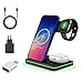 Produktbild HAMZEH 3 in 1 Kabelloses Ladegerät, Wireless Charger Kompatibel mit iPhone 13,12,11 Pro Max/XS/XR/X/8+, iWatch 7/6/SE/5/4/3/2,AirPods Pro/2/3,Galaxy S22 S21/S20/S10+,Induktive Ladestation QC Adapter