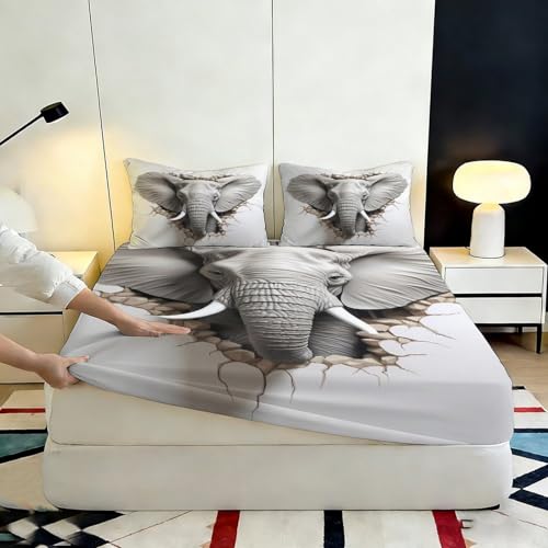 Chambre éléphant matelas fitted cover antidérapant 3D