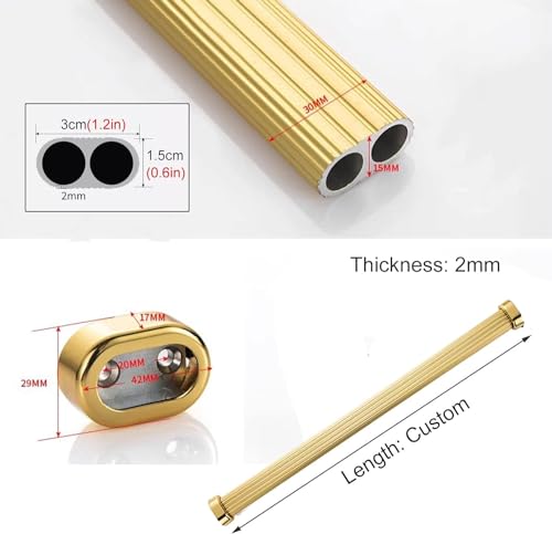 Barre de penderie en aluminium pour rideau de douche et dressing modulable