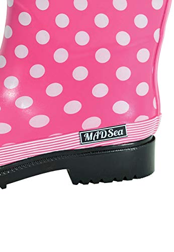 MADSea Damen Gummistiefel Ocean Halbschaft Pink mit Weißen Punkten, Größe:40 EU