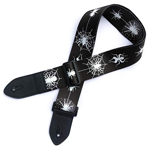 Guitar Strap, Cool Guitar Accessories Adjustable Shoulder Strap With Leather Ends For Bass Acoustic And Electric (Spider) #TOP1