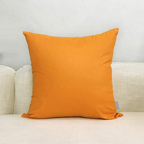 4-Pack 100% Cotton Comfortable Solid Decorative Throw Pillow Case Square Cushion Cover Pillowcase Sublimation Blank Pillow Covers(Cover Only,No Insert)(18X18 Inch/ 45X45Cm,Pumpkin Orange) #TOP4