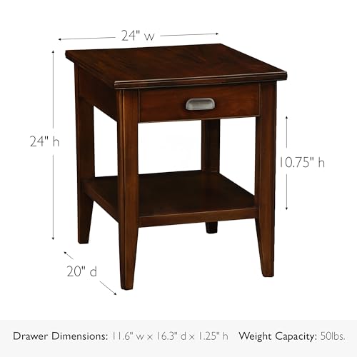 Image of Leick Home Laurent End Table, 24 inch, Chocolate Cherry
