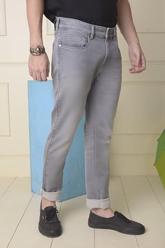 Image of i'sol Men's Tapered Slim Fit Comfortable Mid Rise Stretchable Jeans