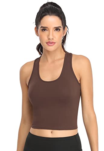 Image of Joviren Crop Tank Tops for Women Workout Cropped Athletic Shirts