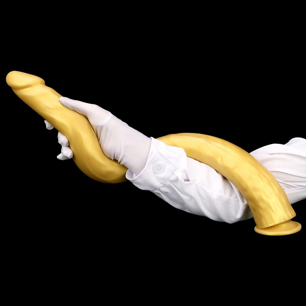 Realistischer Lange Riesen Dildo Silikon Analdildo mit Saugnapf Soft Penis Dildo für Prostata Massage G-Punkt Stimulation Erwachsenen Sexspielzeug für Männer Frauen Masturbation (S)