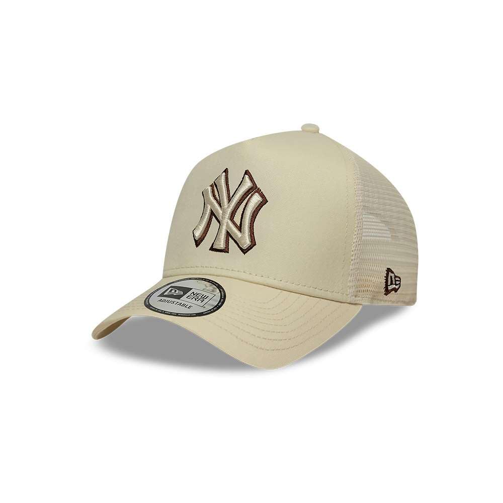 New Era Czapka Trucker MLB Regulowana NYEra dla kobiet/mężczyzn - Siatkowa czapka baseballowa Snapback, z daszkiem, Wiosna-Lato, Wiosna, Lato, Jesień, Zima - Jeden rozmiar, Kremowo-biała