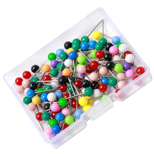 DOITOOL 100Pcs Pearlized Ball Head Straight Pins for Sewing Crafting Colorful Dressmaker Pins for Quilting DIY Projects and Decoration