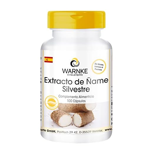 Extracto de Ñame Silvestre – 20% de Diosgenina – Contiene Vitaminas C y E, betacaroteno, zinc y selenio – 100 Cápsulas | Warnke Vitalstoffe