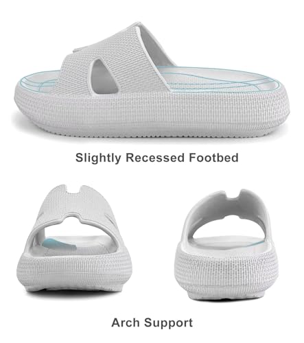 Image of Haifago Cloud Slides for Women and Men Cushion Recovery Pillow Sandals, Memory Foam House Shower Slippers for Woman Comfort Platform Non-Slip