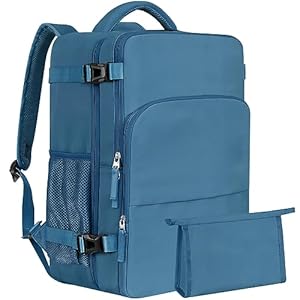 Travel Backpack for Men, Flight Approved Person Item Bag, Carry On Backpack, Lightweight Casual Daypack, College Backpack Fits 16.5 Inch Laptop, Dark blue