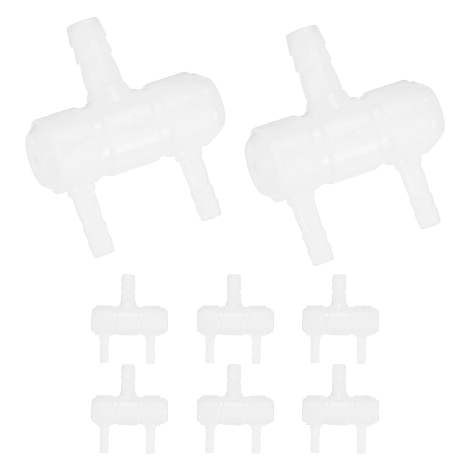 M METERXITY 4-Pack Rake-Shaped Hose Joint Air Discharge Diverter, 2-Way Outlet Barb Hose Fitting Connector for Agricultural Irrigation, Pressure Resistance [Transparent]