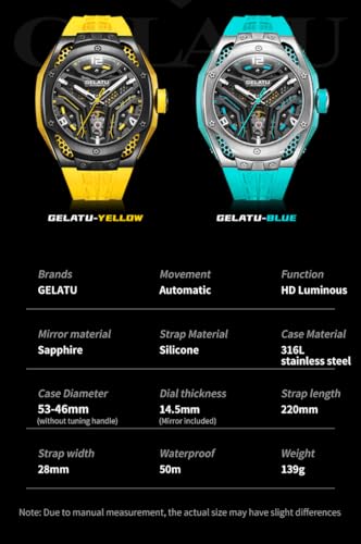 Image of OLEVS Mens Watches Skeleton Mechanical Black Watches for Men Wrist Watches Automatic Luxury Tungsten Steel Sapphire Crystal Waterproof Luminous Gold and Black