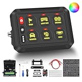 Chelhead スイッチ パネル 6ギャング RGBバックライト 調光機能付き ストロボタッチ 防水制御パネル 回路制御 リレーシステムボックス 車、トラック、SUV、ATV/UTV、船舶用品、ヨットなどに対応