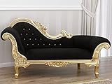  Simone Guarracino Luxury Design Chaise Longue Joana Estilo Barroco Francese Diván Color Hoja Oro Terciopelo Negro Botones Crystal Sw