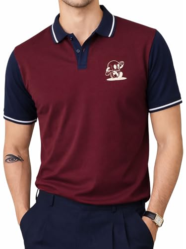 Image of Veirdo Men's Polo T-Shirt - Regular Fit Casual Half Sleeve Collar Tee, Stylish Solid Color Summer Wear, Comfortable Everyday Fashion Top (Sizes S-2XL)