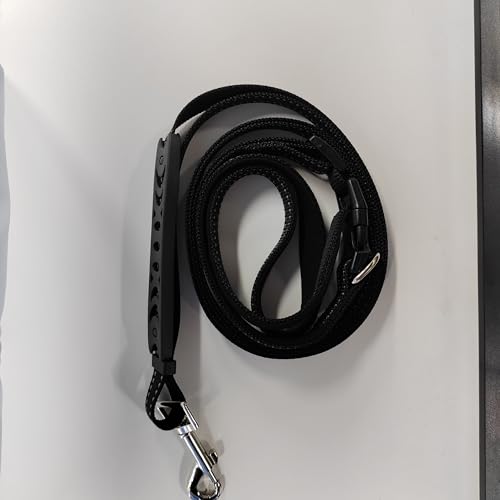 XiaZ [改良型超軽量160g] 犬 ショルダーリード ハンズフリー 1.45~2.35m 長さ調節可能 夜間反射 肩掛けクッション付き 長時間快適 4WAY多機能 斜め掛け 腰巻き 小型犬も軽やか 中型犬 大型犬用リード 散歩・トレーニング 手離し防止 ブラック