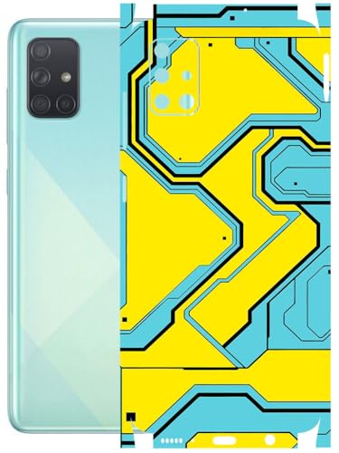 Image of AtOdds - Full Body Back Screen Guard Protector Film - Lamination Wrap Skin Sticker Compatible with Samsung Galaxy A51 | Scratchproof Matte Finish (YellowLane)