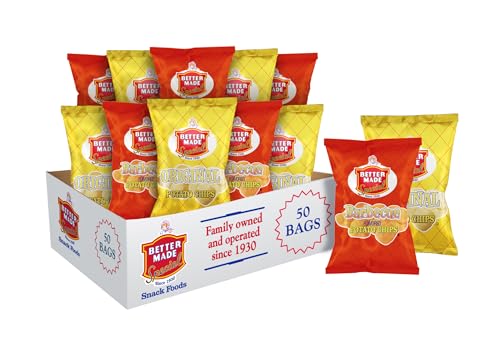 Better Made Special Original & BBQ Potato Chips Variety Pack - Case of 50-1oz Bags - 25 BBQ/25 Original - Crunchy, Individual Snacks Made from Fresh Potatoes - image 1