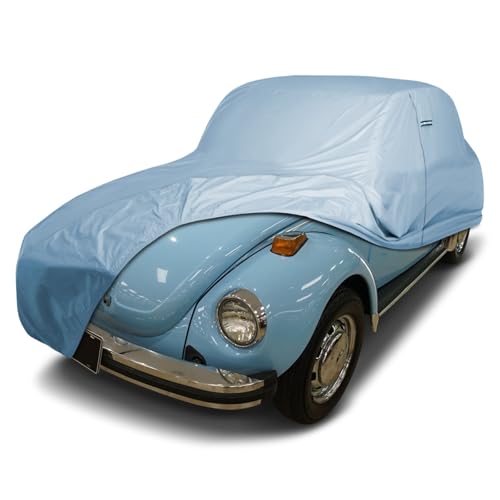 iCarCover Premium Car Cover for 1949-1980 Volkswagen Beetle Super Beetle Heavy Duty Waterproof All-Weather Automobiles Custom Fit Indoor Outdoor UV Snow Protection Covers with Straps and Bag