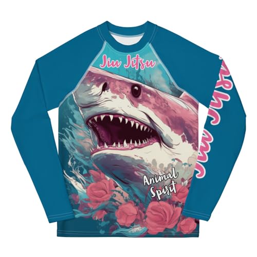 Youth No Gi Girls Rash Guard - Shark, BJJ, MMA, Martial Arts