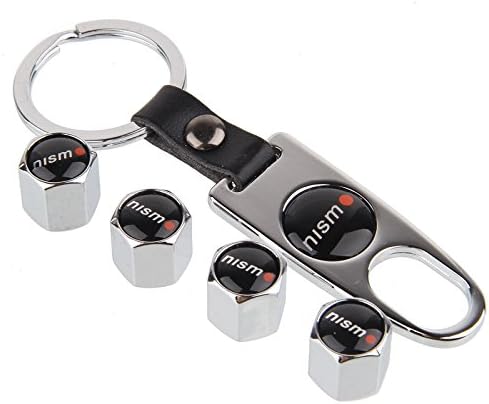 SXhhqhsm Silver Wheel Tire Valve Cap Covers and 1 pcs Keychain