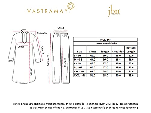 Image of VASTRAMAY Men's Black Cotton Blend Kurta and Pyjama Set