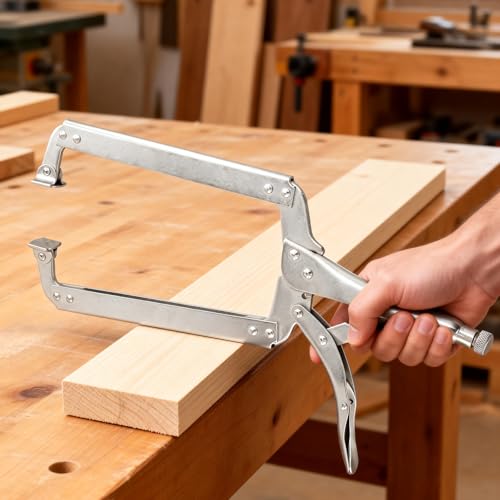 Image of 4 PCS 18 Inches C-clamp Locking Pliers with Swivel Pads, Locking Clamp Pliers, Welding Clamps for Wood Working and Welding