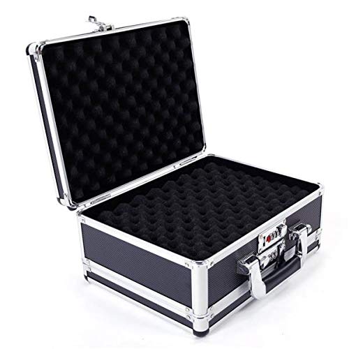 Thxbyebye 30x15x23cm Locking Personal Security Box, Aluminum New Framed Locking Gun Pistol Handgun Lock Box Hard Storage Carry Case