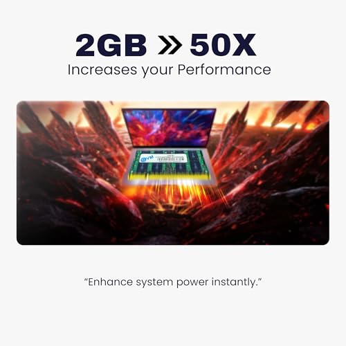 Image of EVM 2GB DDR2 Laptop RAM Memory | 667MHz | PC2-5300 | SO-DIMM | 200-Pin | CL5 | 1.8V Low Voltage | Non-ECC Unbuffered | Notebook Compatible | Intel & AMD Support | 10 Year Warranty (EVMT2G6670S86P)