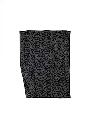 Image of Barefoot Dreams CozyChic Barefoot in the Wild Throw, Charcoal-Black, 54 inchx72 inch