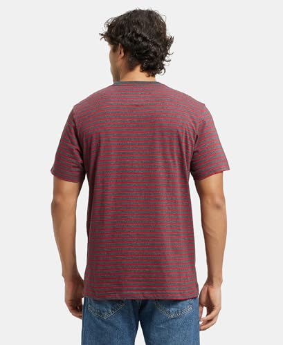 Image of Jockey 2715 Men's Super Combed Cotton Rich Striped Round Neck Half Sleeve T-Shirt