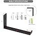 WEKIS Shelf Bracket, Heavy Duty Floating Shelf Brackets 10-Inch Long, 6-Pack Brackets for Shelves, Black Coated J Shape Metal Wall Shelf Support Brackets with 1/5-Inch Thick and 160 lb. Load Capacity