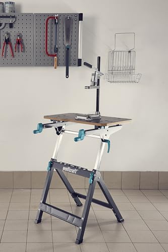 wolfcraft Bohrständer mit Schraubstock - 3406301 - praktisches Set zum exakten Bohren von Flächen, Rundmaterial, Leisten