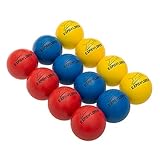 EXPAWLORER Dog Toy Ball Tough Chewing Elastic Rubber Balls Durable 12 Pieces Bulk Toys for Small and Medium Dogs Red Yellow Blue