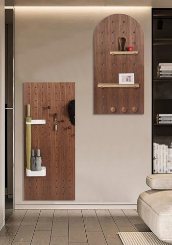 PFCDZDU Pegboard Display Wall Mounted, Modular Organizer Panel Combination Set, Adjustable Storage Shelves & Hooks for Apartment Ornaments Office(A,56.25x112.5cm)
