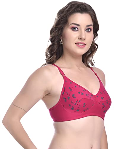 Image of Full Coverage Non Padded Wire Free Daily Use Regular Printed Bra for Women and Girls in Multicolor