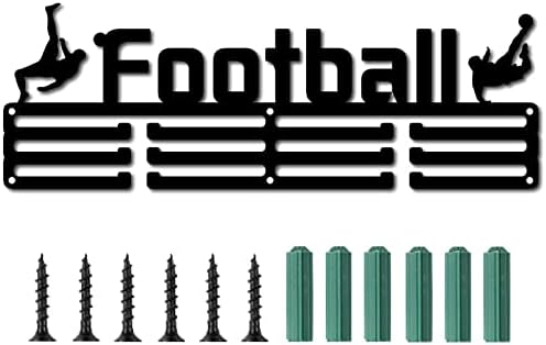 CREATCABIN Medal Holder Sport Football Player Medals Display Stand Wall Mount Hanger Decor Medal Holders for Sports Home Badge 3 Rung Medalist Running Soccer Gymnastics Over 60 Medals Olympic Games