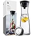 WMF Basic Wasserkaraffe 1,0l Höhe 29cm Glaskaraffe Karaffe CloseUp-Verschluss schwarz Glas Cromargan Edelstahl rostfrei