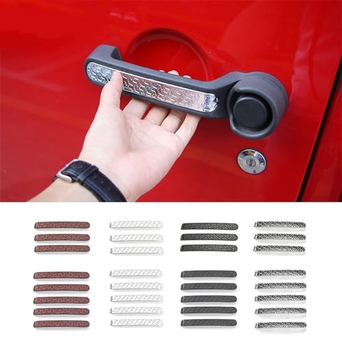 Garnitures de poignées ABS rouge pour Jeep Wrangler 2007+ masquer rayures - 2