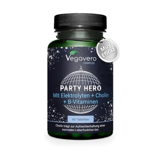 Party Hero | 60 comprimidos | Remedio Anti Resaca con Electrolitos y Protección Hepática | Magnesio, Sodio, Zinc, Vitaminas B y C | 100% Vegano, Sin Aditivos, No-OMG | Vegavero