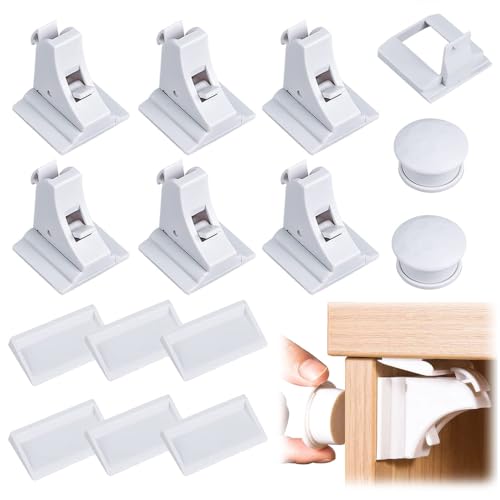 6 Stück Kindersicherung Schrank + 2 Magnetische Kindersicherung...