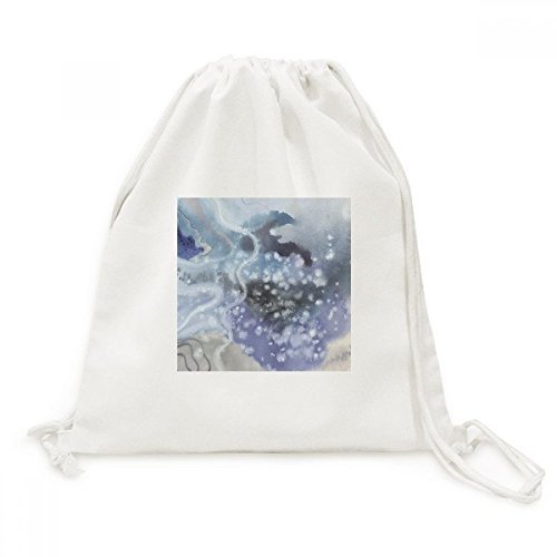 Sac cordon en toile aquarelle léger pour rangement voyage et sport